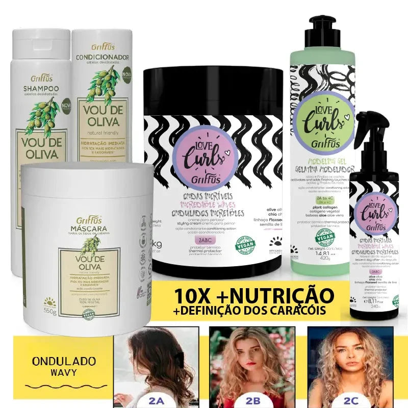 Kit (2ABC) Hidratada&Ondulada 6P Griffus Cosmeticos