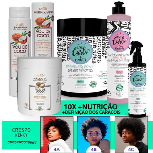 Kit (4ABC) Nutrida e Crespa 6P1 Griffus Cosmeticos