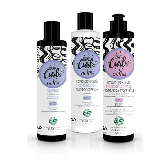 Kit (2ABC) Ondulados - Shampoo + Condicionador 400 ml + Creme para Pentear Griffus Cosmeticos